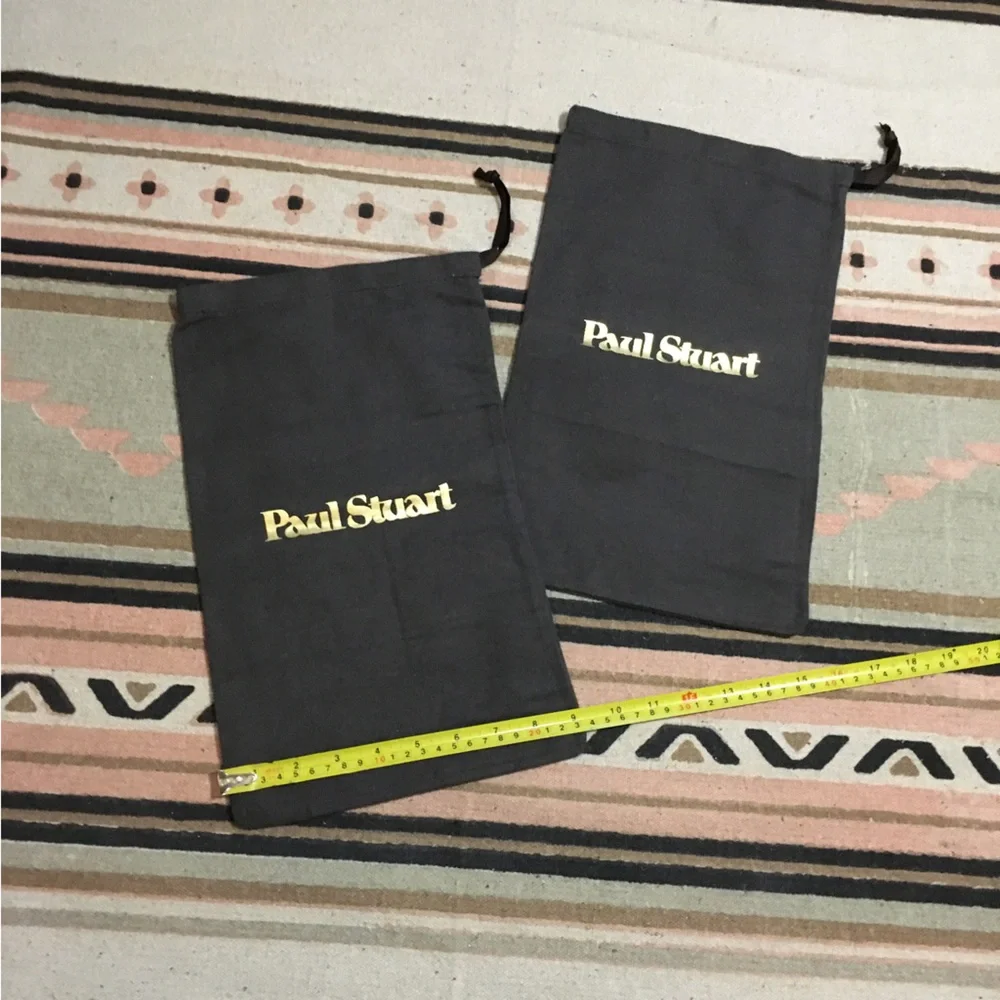 Paul Stuart dustbag bundle of two (2) never used brown gold letters